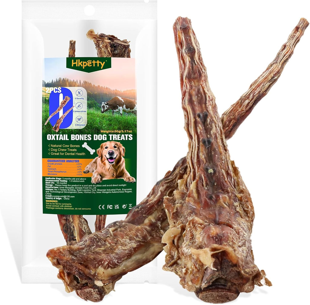 GNKatze Natural Beef Tail Bones for dogs front view long lasting dental chew.