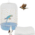 LYMOI white bird cage seed catcher mesh cover front view