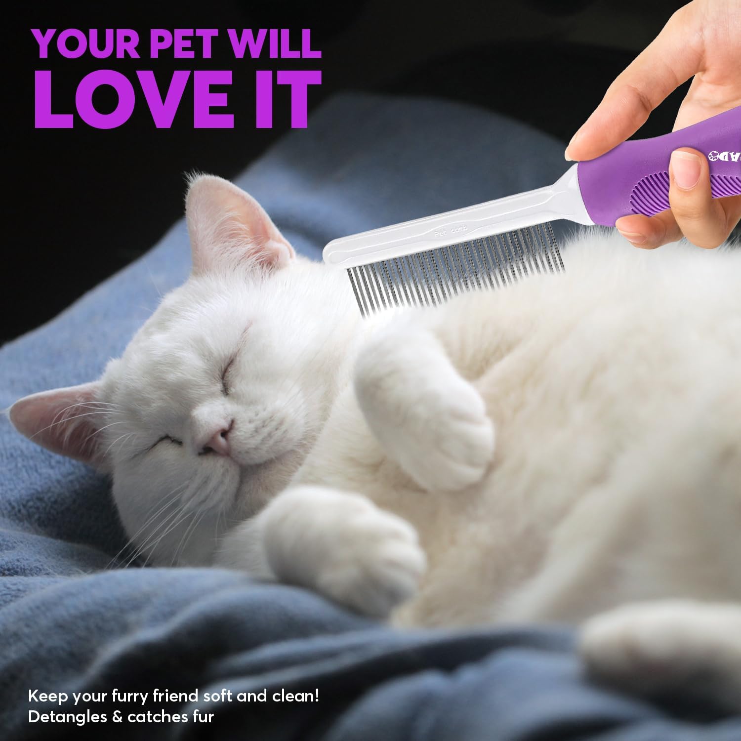 Professional pet de-matting comb for thick coats