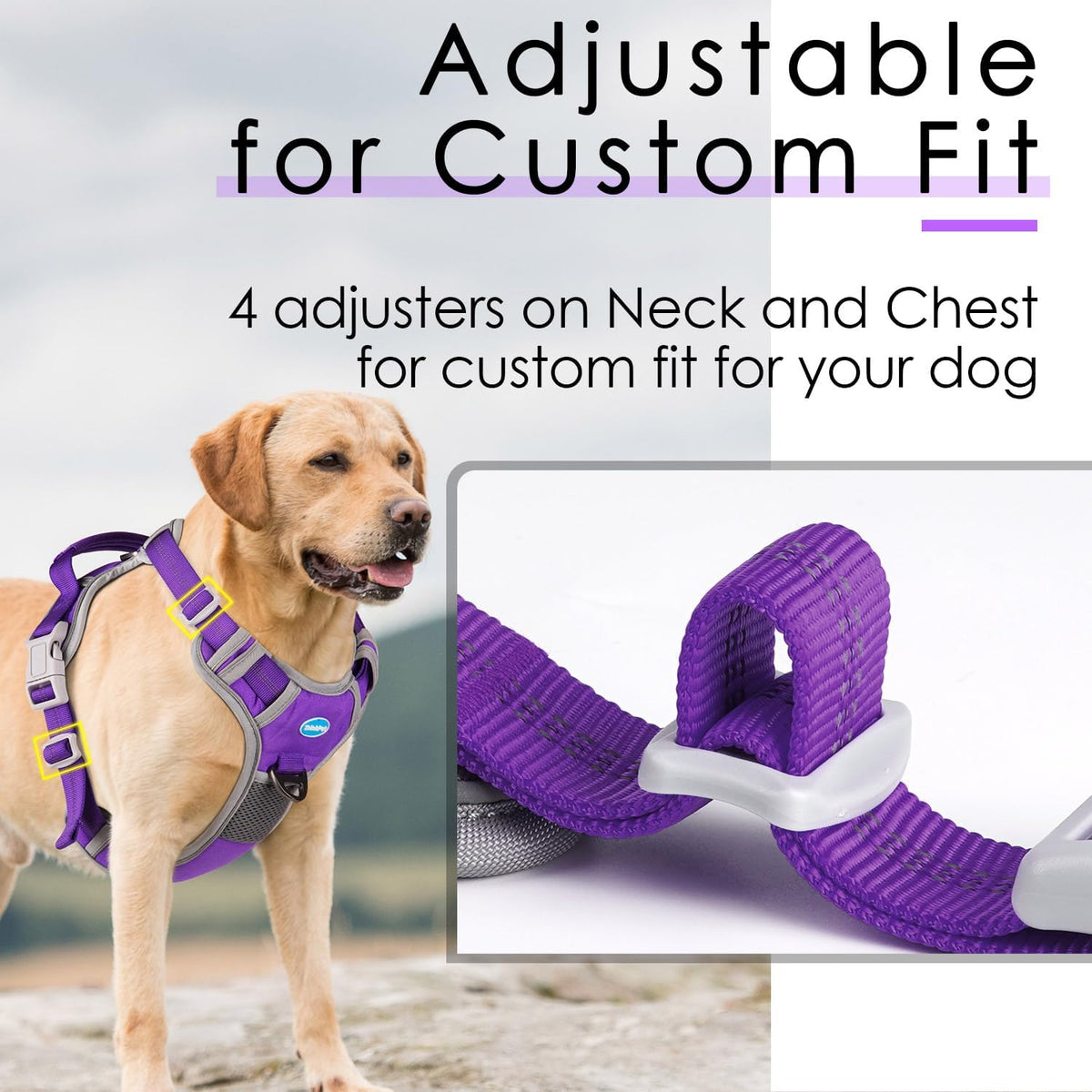 Soft breathable mesh lining on ThinkPet dog harness