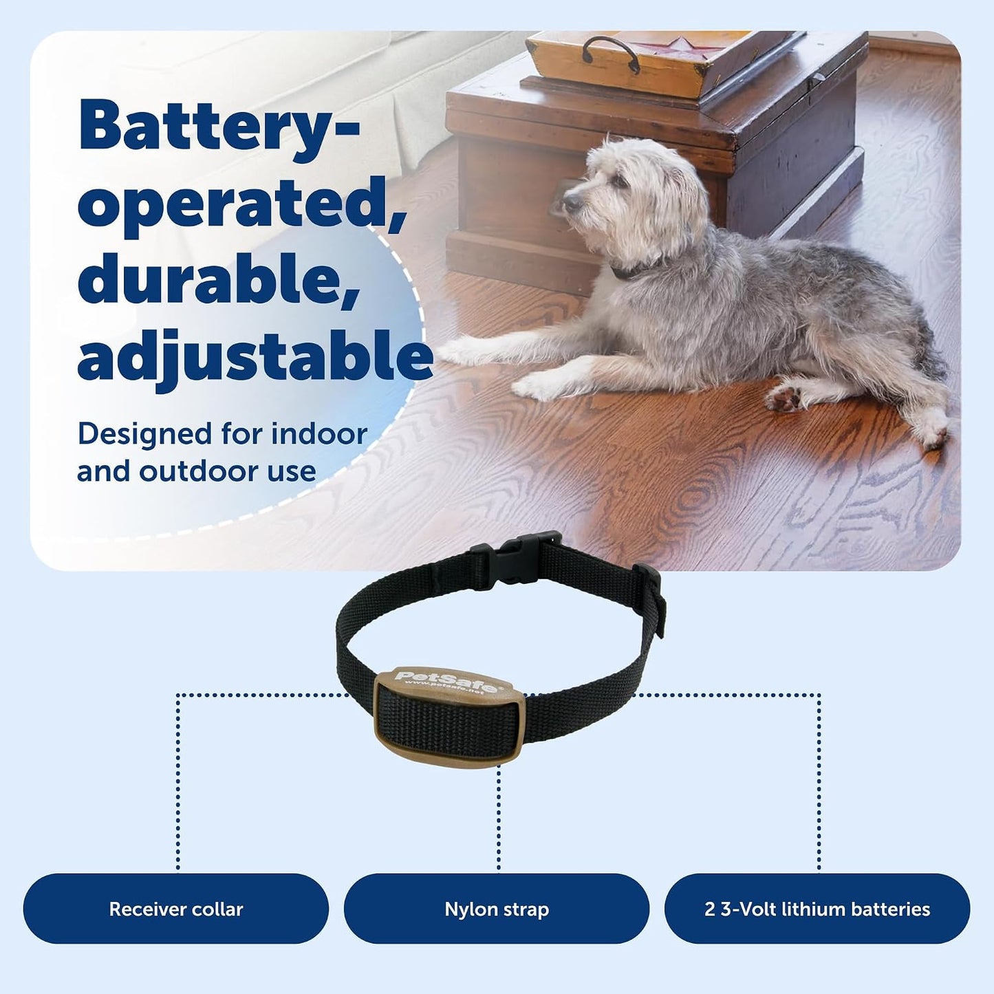 Authentic PetSafe electronic containment collar package contents with lithium batteries