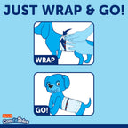 Male dog wrap diaper with fur safe adjustable fastening tab