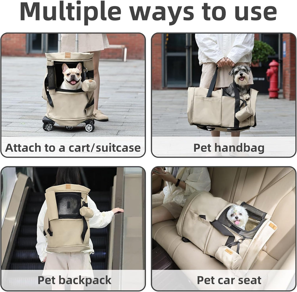 GentleBliss pet carrier bag converted into a handheld tote with stowed straps