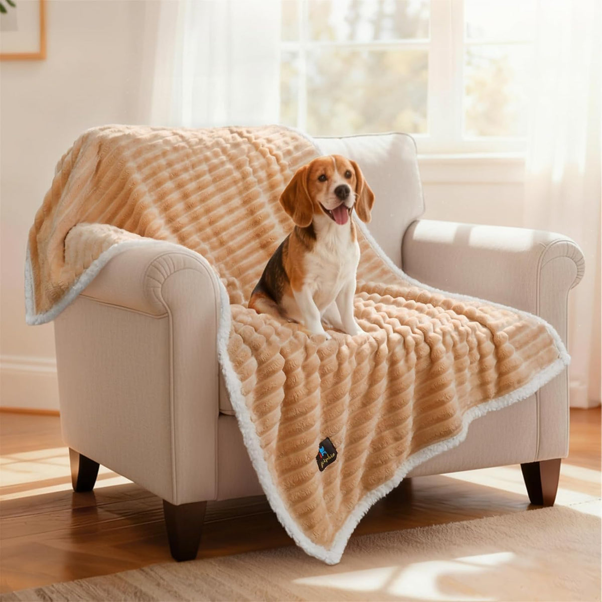 Luciphia Waterproof Dog Blanket for Large Dogs Ultra-Soft Calming Cut Pile Flannel Throw Durable & Warm Furniture Protection for Couch Bed Pet Blanket Machine Washable Stone Gray,L(65''x57'') - Image 14