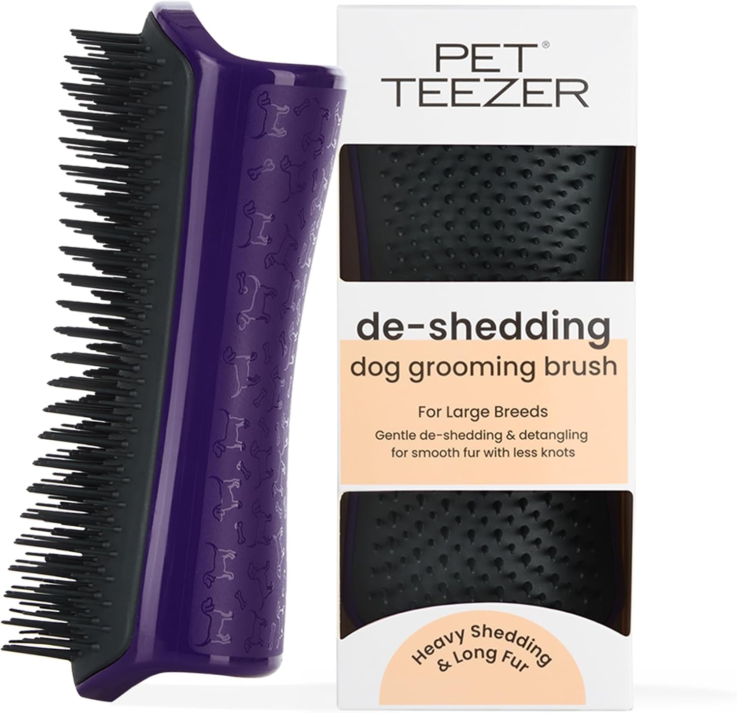 Pet Teezer De-Shedding Dog Brush by Tangle Teezer, Dog Grooming Tool for Long Haired Breeds and Wet or Dry Fur, Large, Blue & Pink - Image 10