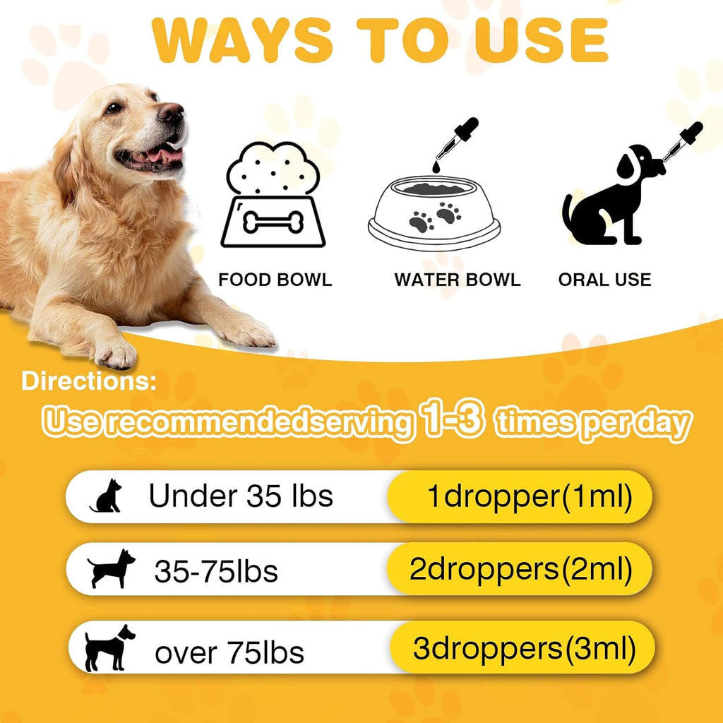 Premium USA imported pet wellness liquid supplement packaging