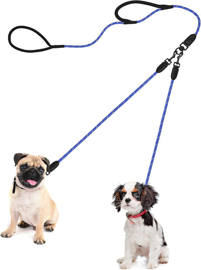 PetBonus Rope Double Dog Leash, No Tangle Dual Leash, Reflective Walking Training Lead with Two Comfortable Padded Handles, Lead Coupler for Small Medium Dogs (11-55 lbs, Black) - Image 10