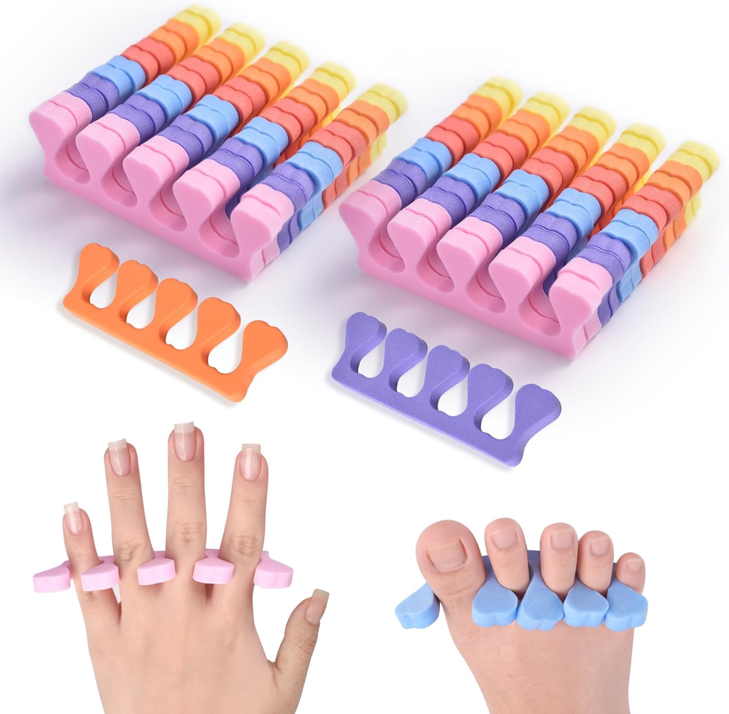 Qulkws heart shaped foam toe separators front view