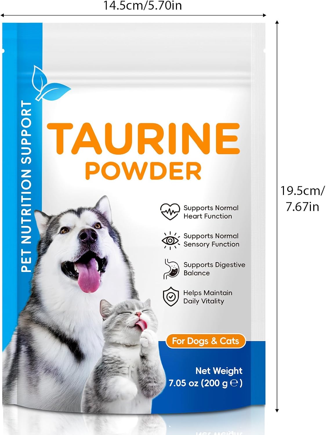 Taurine for Cats & Dogs - High Purity Taurine Powder for All Life Stages - 200 Servings - 1000mg per Serving - Unscented - Supports Heart & Vision - 7.05 oz (200g) - Image 9