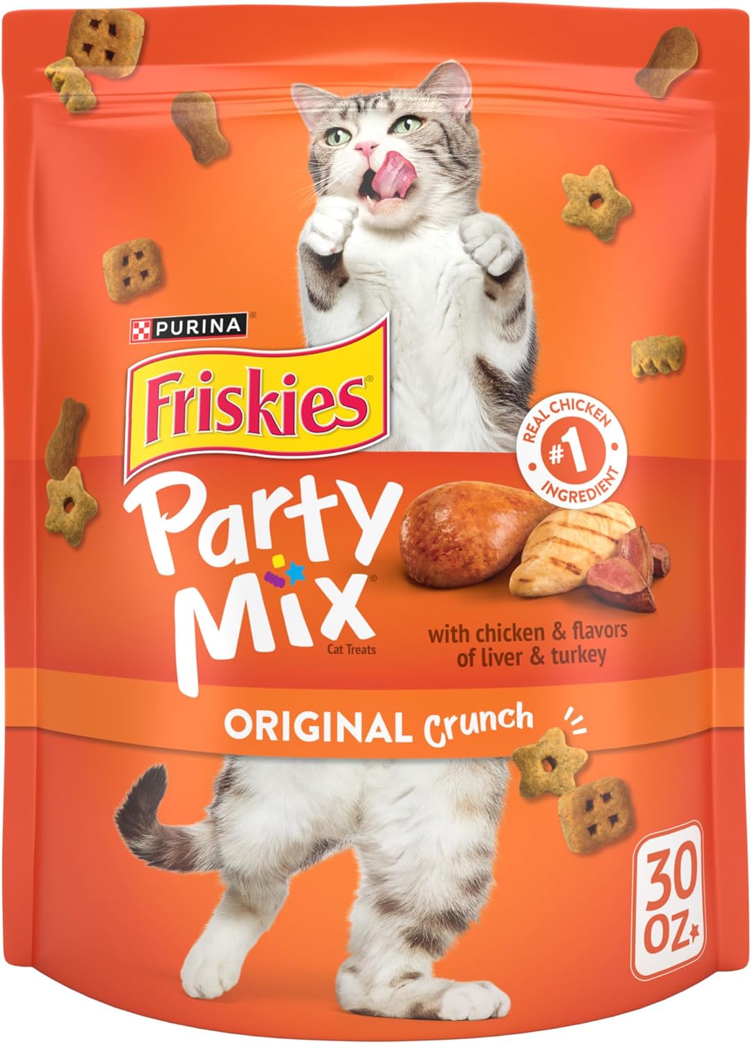 Purina Friskies Cat Treats, Party Mix Original Crunch - 20 oz. Pouch - Image 14