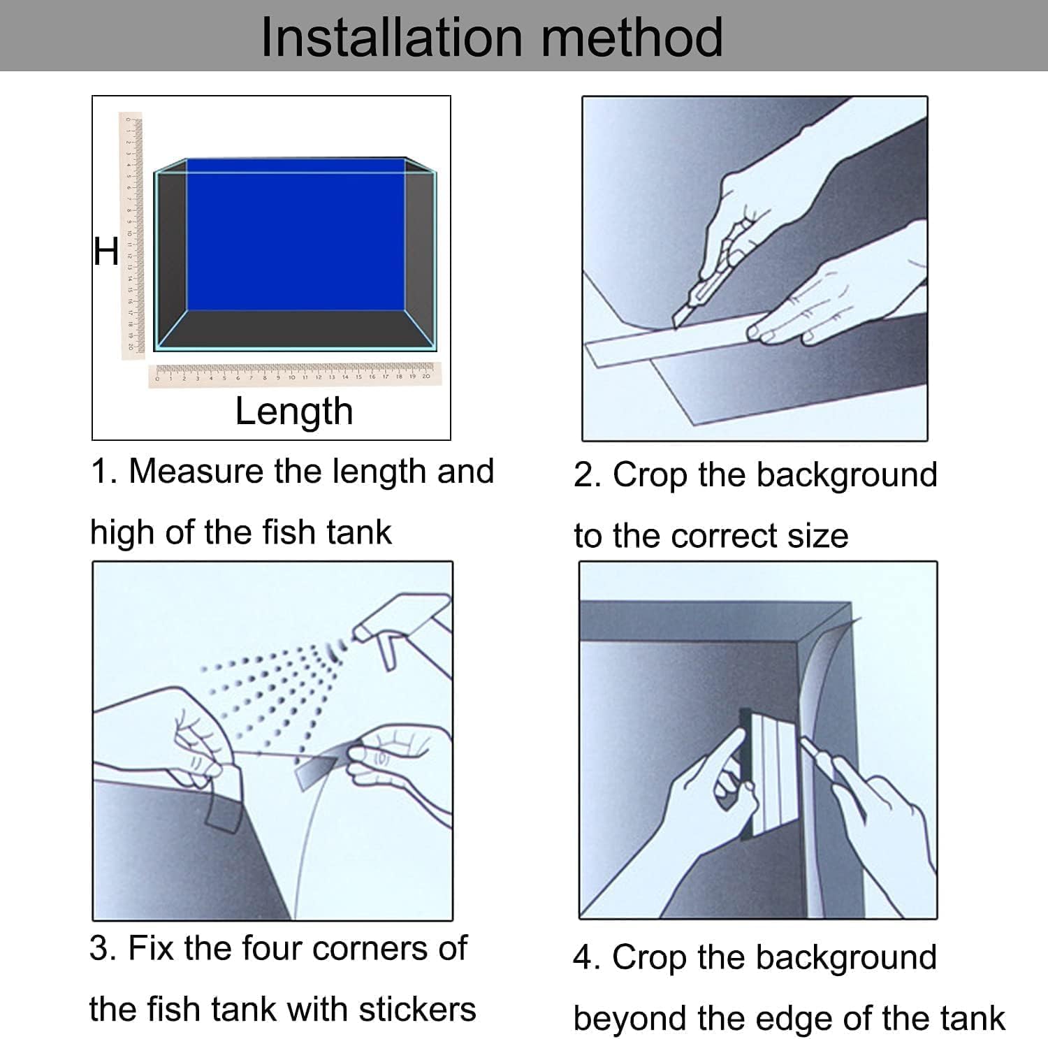 iTapnoom waterproof polyester fish tank background layout for marine setups