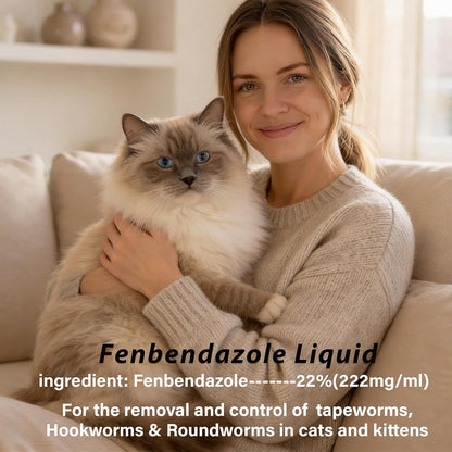 Netrca feline worm medicine showing back label dosage instructions.