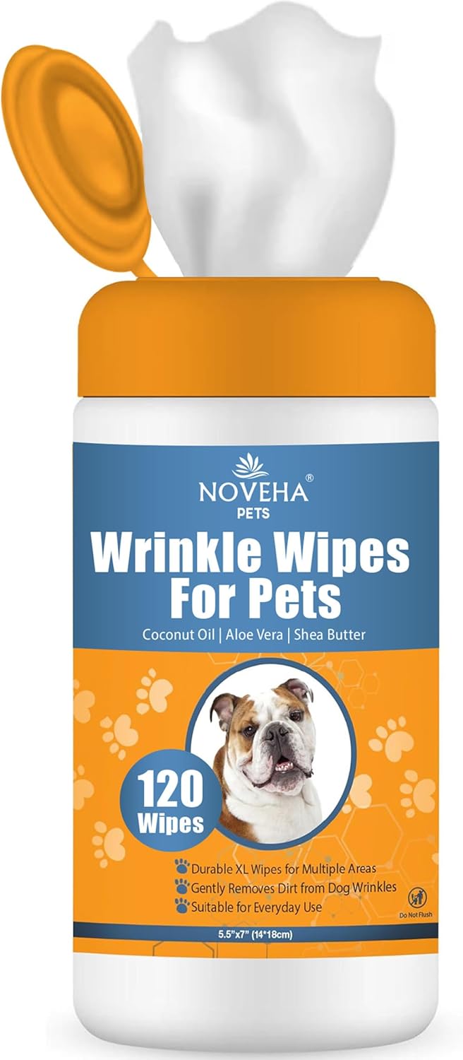 NOVEHA Pet Wipes - Formulated Pet Wipes - for Facial and Finger Folds, Underarms - 3" x 2" Size (150 Counts) - Image 15