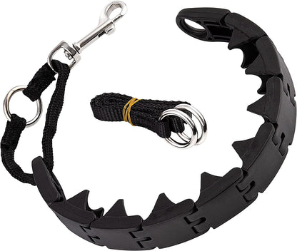 RamPro weatherproof training collar studio lifestyle layout ideal for large canine obedience management.