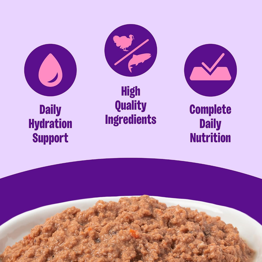 Close up of Wellness grain-free cat food 24-pack packaging