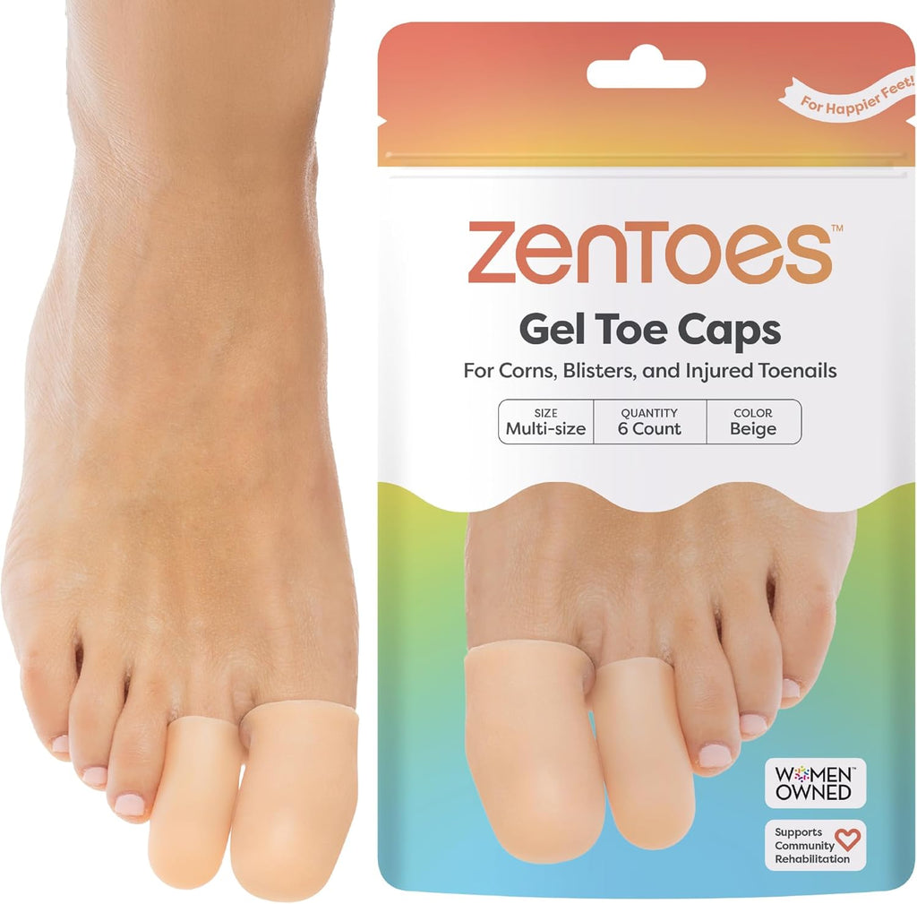 ZenToes Gel Toe Cap and Protector variety pack front view for foot pain relief