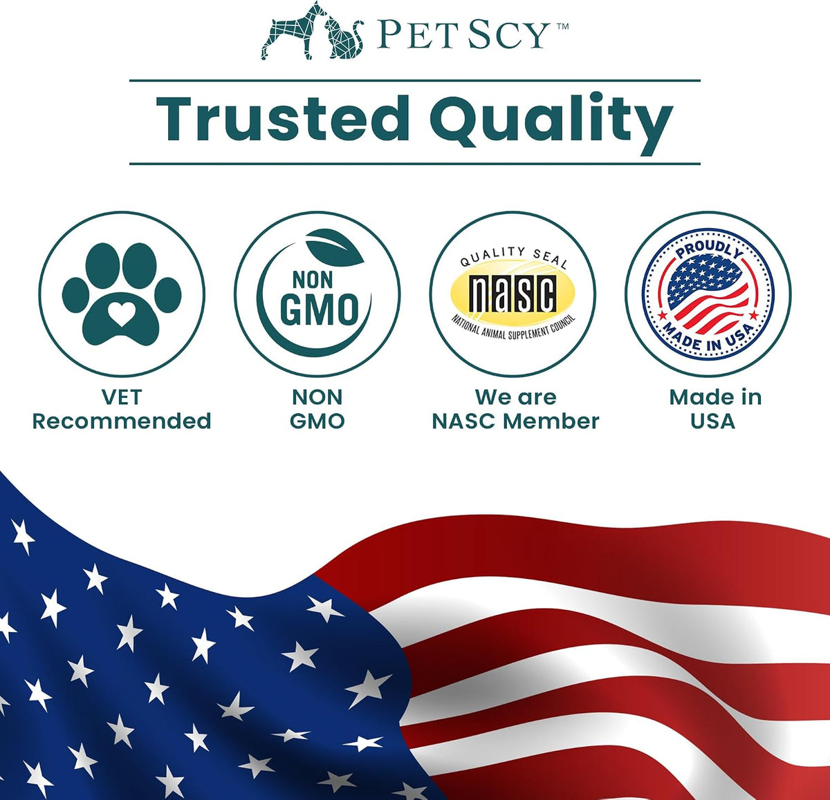 PetScy canine seasonal allergy relief chews ingredient breakdown label