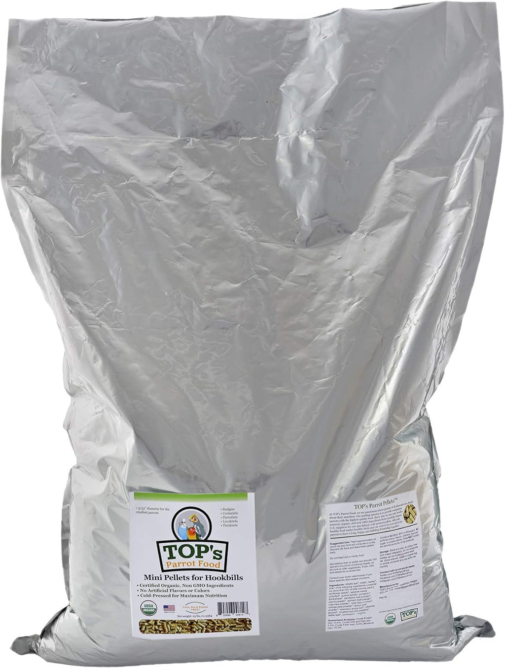 TOP's Parrot Pellets 4 lb, USDA Organic Certified, Non-GMO Bird Food for Hookbills - Image 15