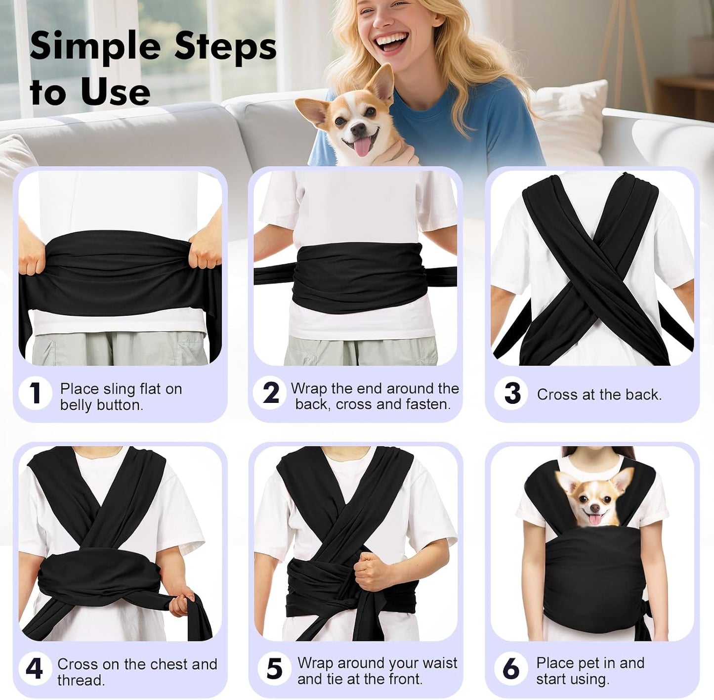Side profile of Pawaboo small dog sling carrier