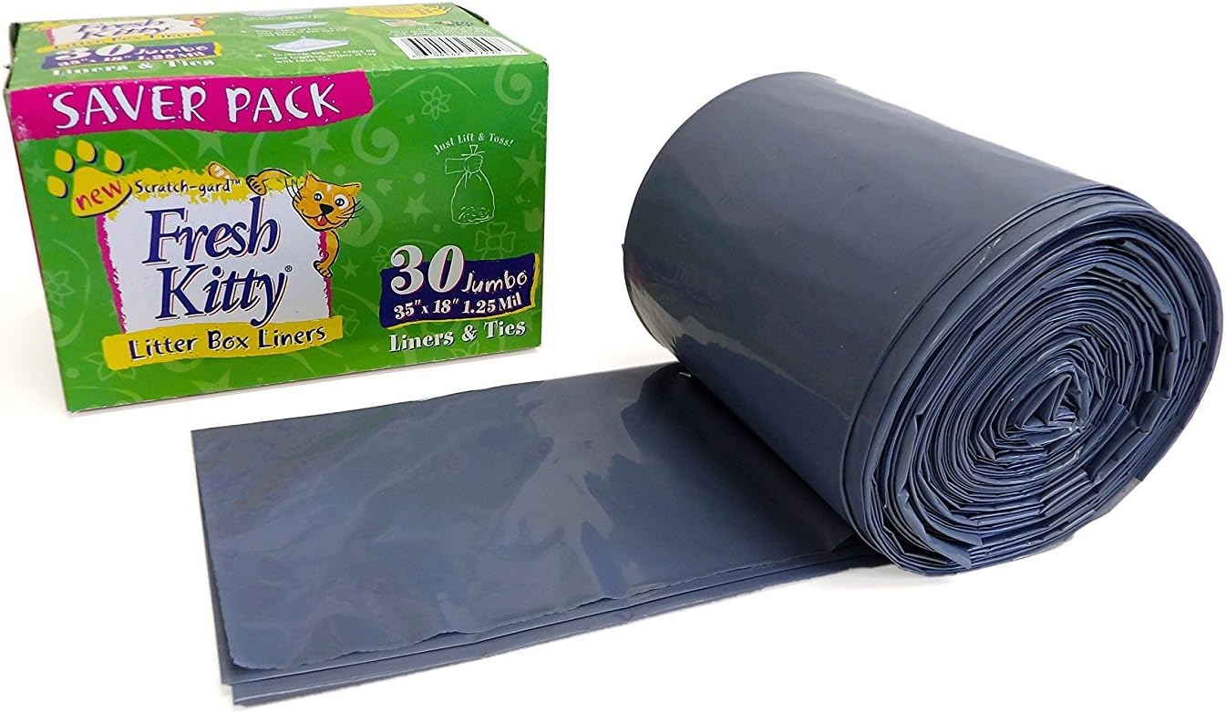 30 Count Fresh Kitty Litter Box Liners Super Thick, Durable, Easy Clean Up Jumbo Scented, Bags with Ties for Pet Cats - Image 10