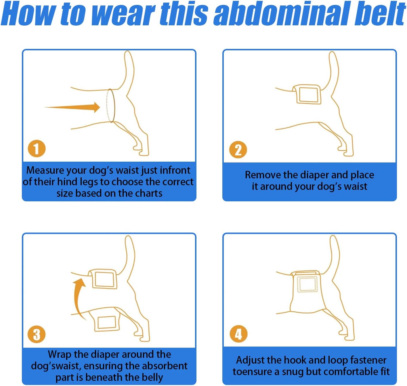 Leakproof dog belly wrap diaper for small dog incontinence support