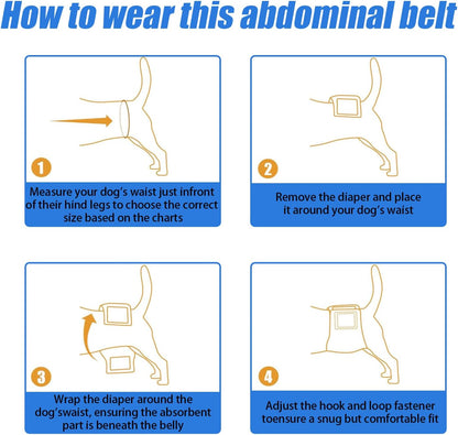 Leakproof dog belly wrap diaper for small dog incontinence support