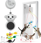 Interactive Cat Toys for Indoor Cats, 2-in-1 Laser Pointer Cat Toy with Automatic Flying Bird & Mouse Wand, Adjustable Speed USB Rechargeable Doorway Hanging Toy for Bored Kittens and Adult Cats - Image 10