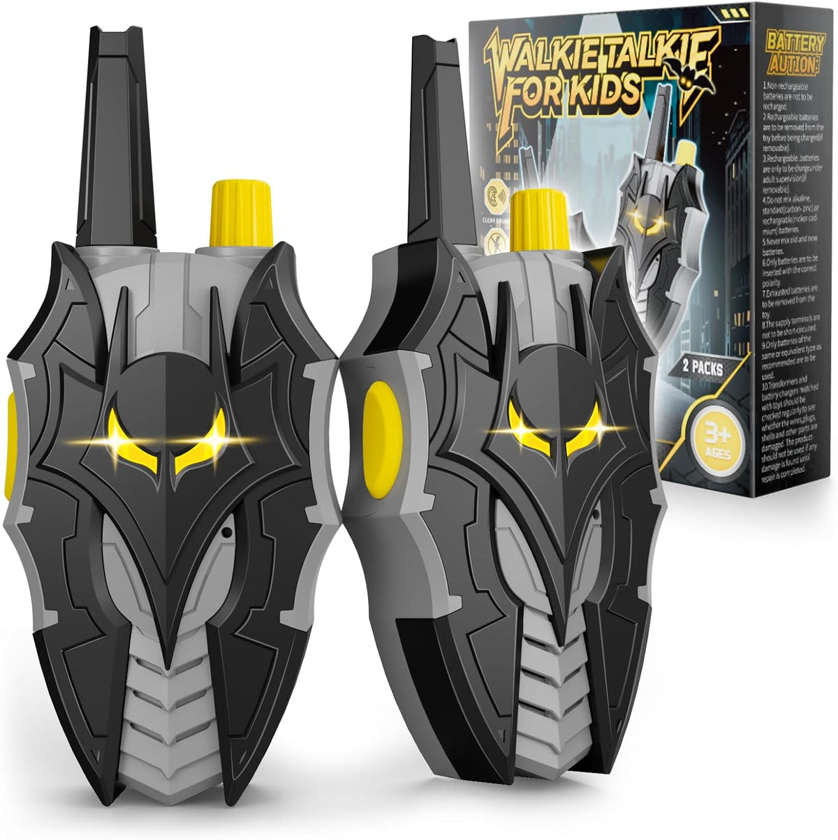 DEOZHANG bat walkie talkies for kids front view showing spaceship design