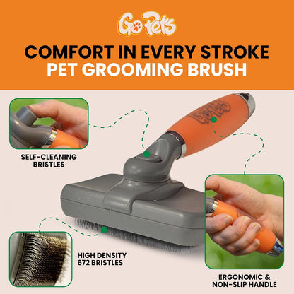 GoPets cat slicker brush detangling fine wire bristles side view