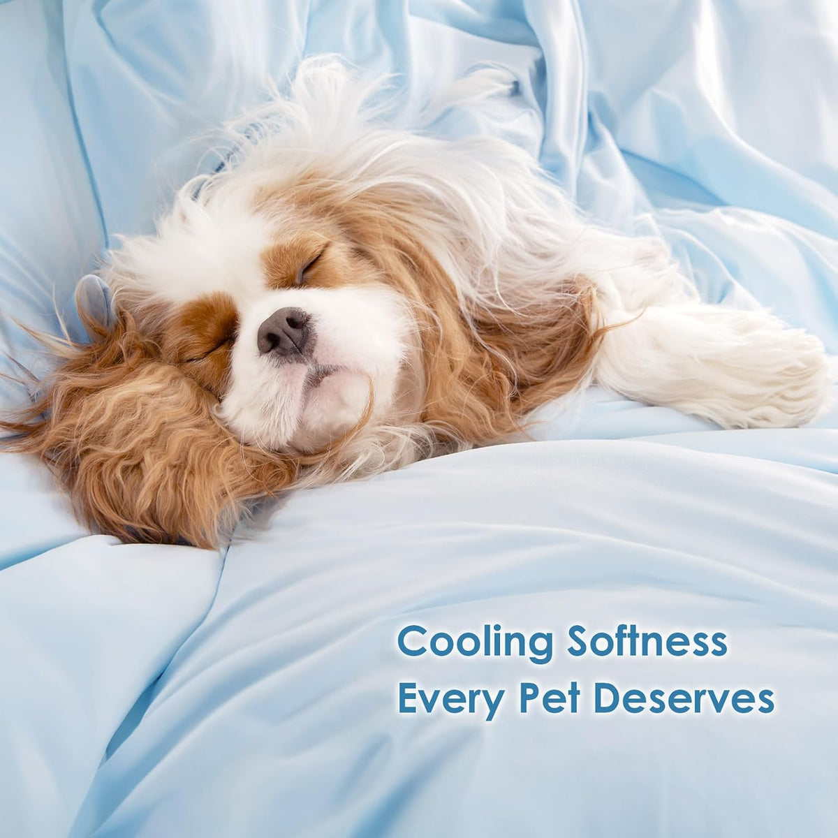 Lightweight self cooling dog throw blanket being folded for travel convenience