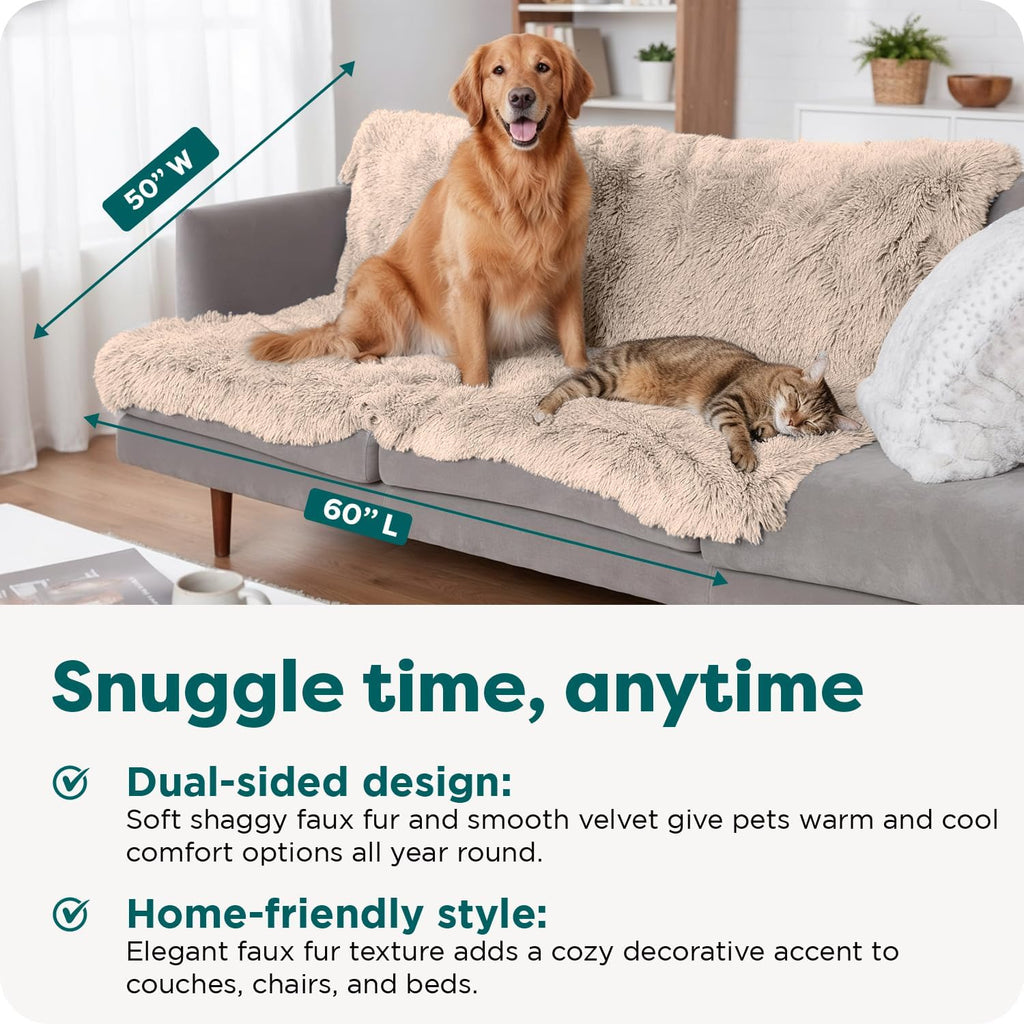 Waterproof velvet underside of Furhaven pet throw blanket