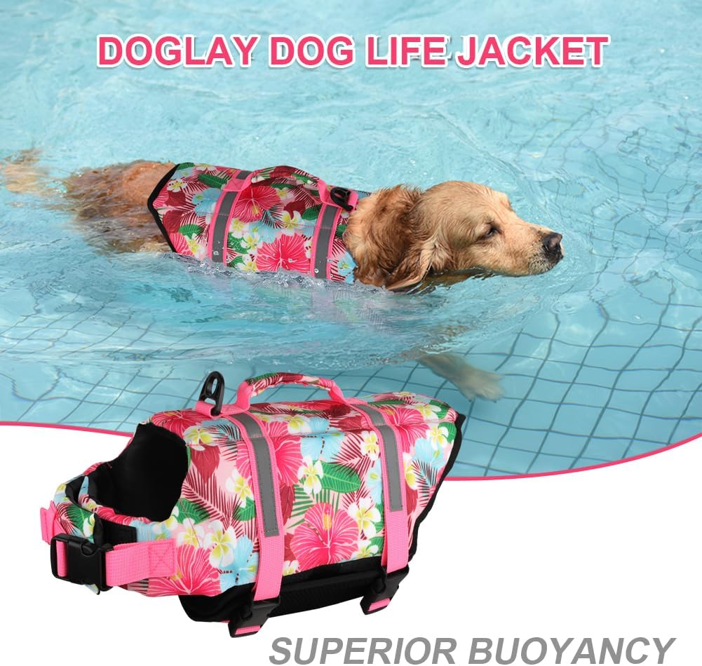 Doglay Dog Life Jacket, Dog Life Vest for Swimming Boating, Adjustable Puppy Life Jacket with Reflective Stripes, Superior Buoyancy Pet Swimming Vest for Small Medium and Large Dogs - Image 9