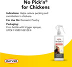Poultry owner applying Durvet hydrogel spray to chicken feathers