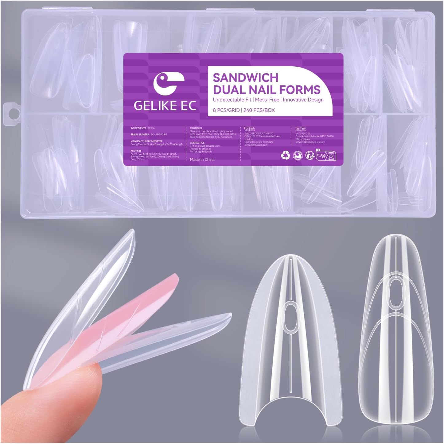 Gelike Ec Sandwich Dual Nail Forms front view box
