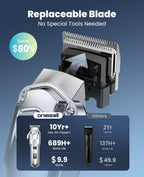 Oneisall low noise dog shaver for anxious pets side view