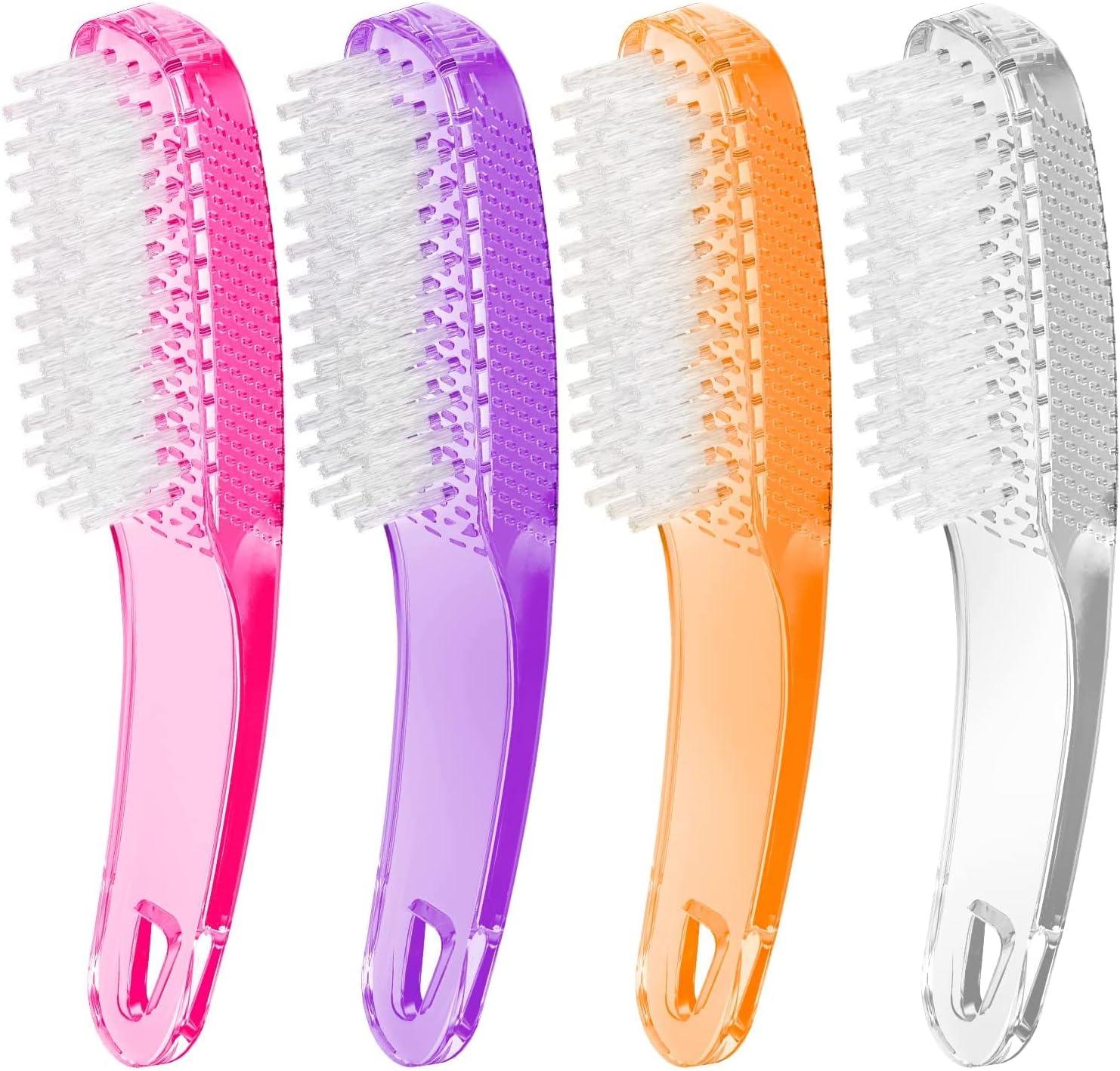Larbois handle grip nail brush pack of four front view showing cleaning bristles
