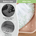 Glittme sixty count cat litter liners demonstrating the serrated edges for easy separation.