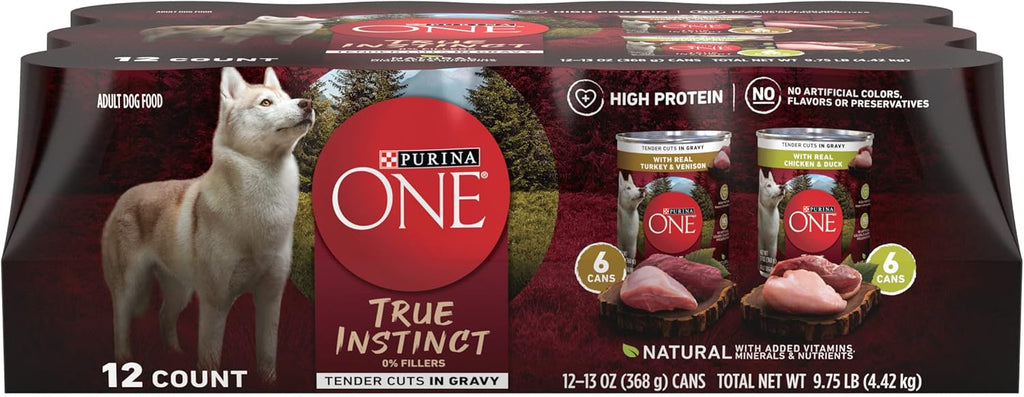 Purina ONE High Protein Wet Dog Food True Instinct Tender Cuts in Dog Food Gravy with Real Beef and Bison - 13 oz. Cans,(Pack of 24) - Image 12