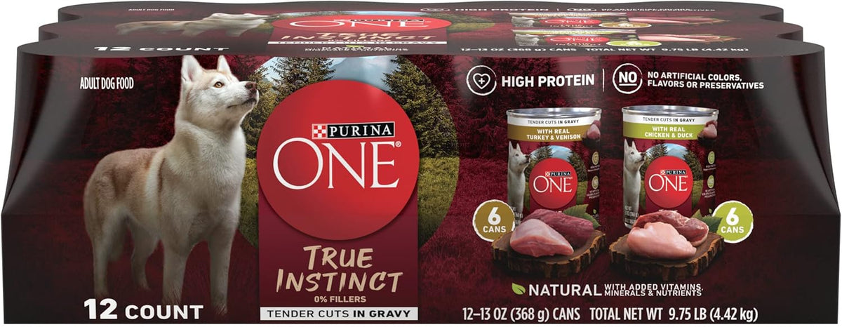 Purina ONE High Protein Wet Dog Food True Instinct Tender Cuts in Dog Food Gravy with Real Beef and Bison - 13 oz. Cans,(Pack of 24) - Image 12