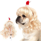 HOWWFALY Dog Costume Cat Apparel Dog Toys Curly Braids Headgear Wigs Styling Cute Funny Pet Hair Accessories Decoration for Halloween, Christmas, Parties(Flax) - Image 12