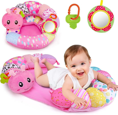 Topsochir pink caterpillar tummy time mat front view