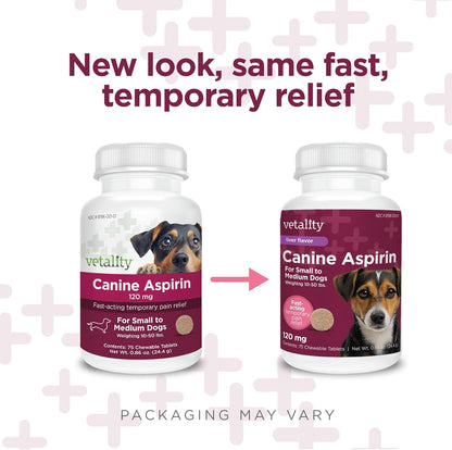 Vetality Canine Aspirin for Dogs | Fast Pain Relief | Small to Medium Dogs | Liver Flavor | 75 Chewable Tablets - Image 10