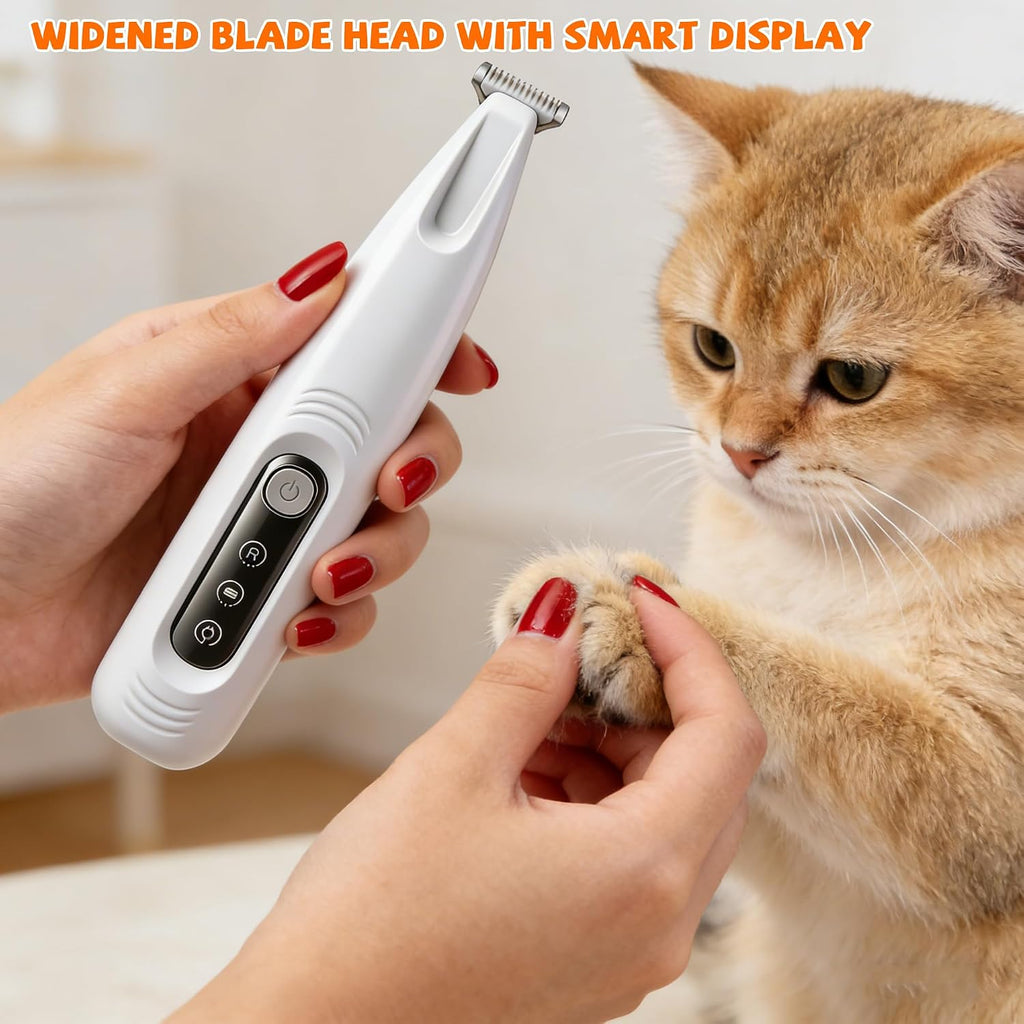 Odetina dog grooming clipper with LED light illuminating dog paws