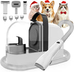 Ubrobo PG10 dog grooming vacuum kit front view with five grooming attachments.