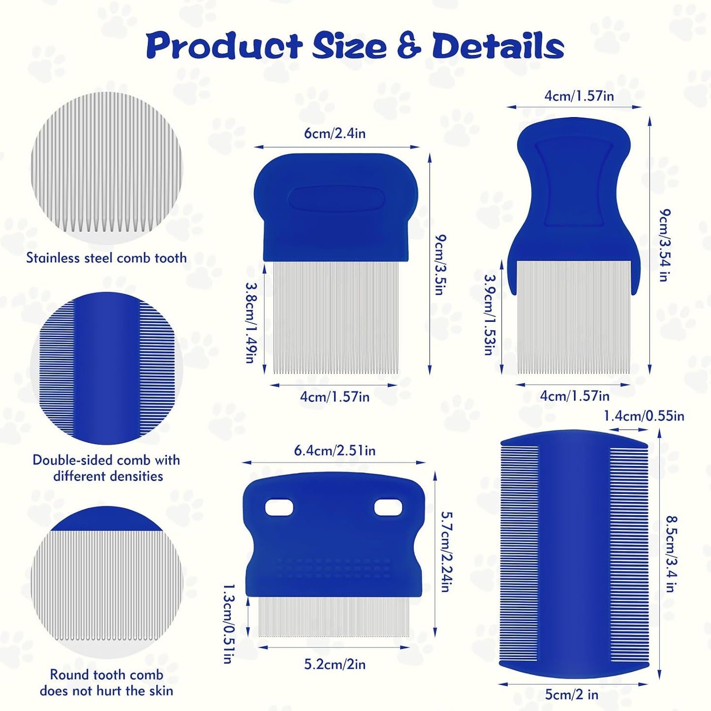 Pet tear stain remover brush and grooming tools