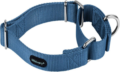 Mikivery martingale dog collar haze front view premium training collar