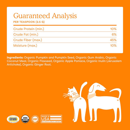 Fera Pets Pumpkin Plus container with 90 scoops branding