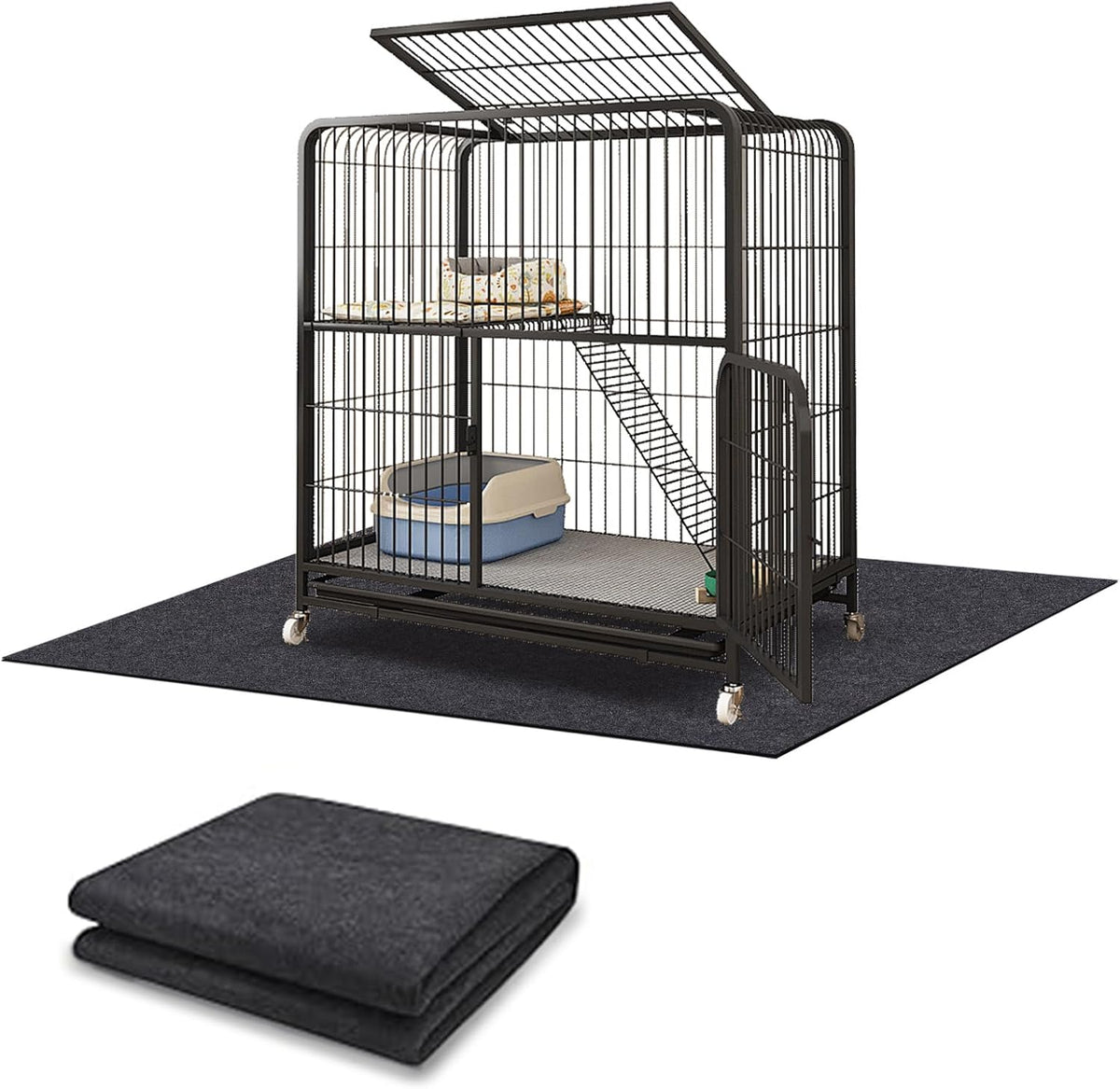 Large Bird Cage Mat, Under Pet Cage Mat, Absorbent/Waterproof Felt Pad for Bird Cages, Reptile Aquariums, Dog Kennels, with Non-Slip Backing for Hard Floors and Surfaces (30 x 36 inch) - Image 9