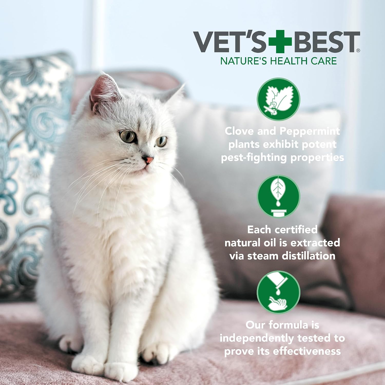 Authentic Vet's Best cat flea home spray thirty two fluid ounce container