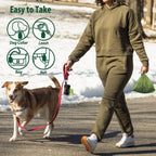 Black fabric doggy waste bag pouch with premium metal clip